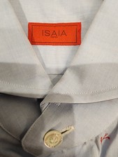 Rare Isaia BNWT Blue Cutaway Collar with Colorful Icons Size 16 $495 Button Up picture