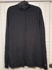 Smartwool Men's Charcoal Half-Zip Pullover Merino Wool Large picture