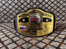 NWA DOMED GLOBE WORLD HEAVYWEIGHT CHAMPIONSHIP BELT ADULT SIZE 4MM ZINC On... picture