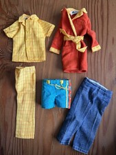 Vtg 1969-70 Ken Barbie Outfit 1428 Breakfast at 7 Robe Pajamas Top & Pants Swim picture
