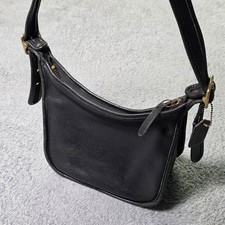Coach Womens Small Ergo Hobo Bag Black Leather Vintage K3H 9950 USA Made Brass picture