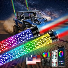 2PCS 3FT Whipless Fat LED Laser Whip Light RGB For Can Am Maverick R 2024-2026 picture
