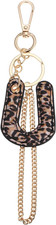 Leopard Letter Keychain for Women, PU Leather Initial Letter Keyring Keychain Ac picture
