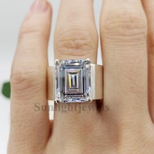 RARE 8.10 Ct Certified White Treated Diamond Solitaire Ring In 925 Silver picture