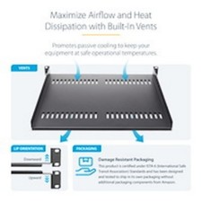 StarTech.com 1U 19in Adjustable Vented Rack Mount Shelf - Heavy Duty Fixed picture