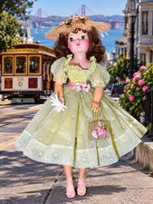  1958 Madame Alexander Minty Celery-Green and Pink Rose Ensemble w/Accessories   picture