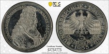 1955 - G Germany Federal Rep von Baden 5 Mark Commemorative PCGS Unc Details picture