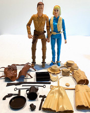 Vintage 1965 Marx Johnny & Jane West Lot Western Action Figure, 28 Accessories picture
