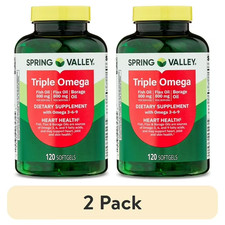 (2 pack) Spring Valley Triple Omega, Fish Oil 800mg, Flax Oil 800mg, and Borage picture