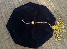 Doctoral Graduation Tam Unisex Black Velvet 8-Sided with Gold Bullion picture