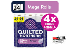 Quilted Northern Ultra Plush 3-Ply Toilet Paper, 12 Mega Rolls Each- 2 Pack picture