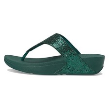 FITFLOP Lulu Metallic Deep Teal Glitterball Toe-Post Sandals (IF9-B91) picture