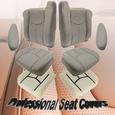 For 03-06 Chevy Tahoe Gray Leather Driver & Passenger Seat Cover & Foam Cushion picture