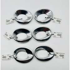 Pier 1 Silver Metal Napkin Rings Set of 6 Modern Twisted Oval New with Tags picture