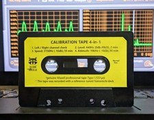 4-in-1 Maxell Test/Calibration audio cassette tape: L/R, level, speed, azimuth picture