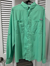 Columbia PFG Tamiami II Men's Long Sleeve Fishing Shirt Green Sz L/G picture