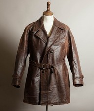 Original 1930s French M1929 Leather Flying Aviation Coat picture