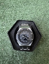Custom Mod Casio G-Shock GA-2100 Camo Dial Stainless Steel Case Bracelet Black picture