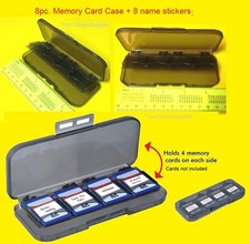 1(ONE) 8 PC. MEMORY CARD CASE HOLDER STORAGE 4- 8 SD/SDHC MEMORY CARDS XIT picture