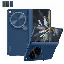 For OnePlus Open Frosted Hinge Protection Rugged Case + Camera Protection Stand picture
