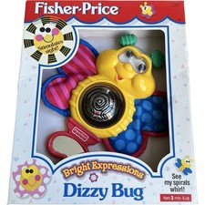 Vintage Fisher Price Bright Expressions Dizzy Bug Toy Sensory Baby 1998 picture