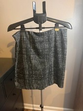 Worthington Modern Knit Black White Print Skirt Large picture