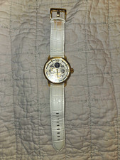 Invicta Specialty Automatic Skeleton Roman Dial White Leather Strap Watch picture
