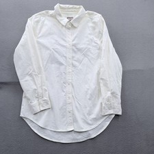 Chico's Shirt Womens 1 White Baby Cord Button Front Long Sleeve Fashion picture