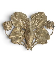 Vintage Rare Art Deco Butterfly Beetle Bug Brooch Pin Repousse Style 1920s picture