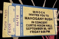 MAHOGANY RUSH - SEPTEMBER 30, 1977 - CURTIS HIXON CONVENTION HALL TAMPA - TICKET picture
