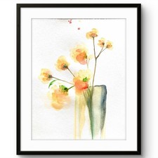 TITA PAINTZ Beautiful Watercolor Floral Boutique Art Minimalist Painting 9x12 picture