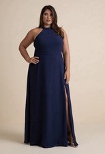 Lulus NWT Confidently Charismatic Navy Blue Backless Halter Maxi Dress size 2X picture