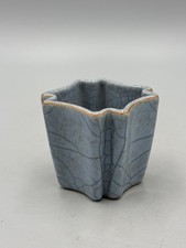 Antique Qing Chinese Ge‑Glaze Crackle‑ware Square Lobed Small Cup picture