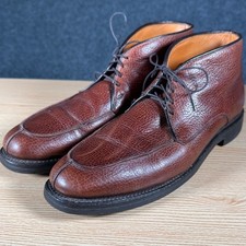 Allen Edmonds Worthington Brown Pebble Grain Leather SplitToe Chukka Boots 9.5AA picture