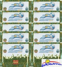 (10) 2011 Panini Copa America Sealed Sticker Packs-50 Stickers-NEYMAR RC Year picture