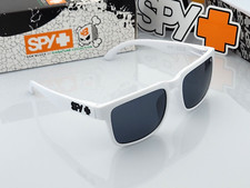 NEW Spy Helm Promo Sunglasses Matte White Dark Smoke Tint Lens Black Logo S12 picture