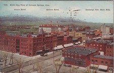 Colorado Springs CO Bird's Eye View Alamo Antlers Hotel DB Antique Postcard 1910 picture