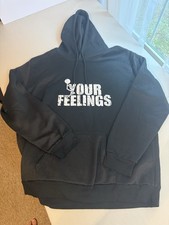 NWOT Unisex 'f Your Feelings' Black Soft Thick Hoodie  picture