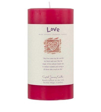 Crystal Journey LOVE Reiki Energy Large 3x6 Herbal Pillar Candle -   picture