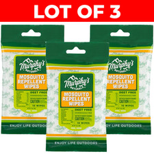Murphy's Naturals Mosquito Repellent Wipes Deet Free 10 ea, Lot of 3 NEW picture