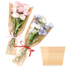Jansun 40Pcs Flower Wrapping Bags Kraft Paper Flower Sleeves for Bouquets Flo... picture