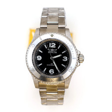 Invicta Men's Silver Steel Watch 40mm Black Dial Quartz 69479 picture