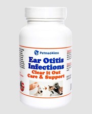 EAR INFECTION PETS - Dogs and Cats - OTITIS - kill bacteria yeast 120 caps USA picture