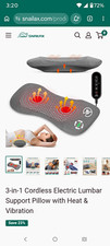 Snailax Cordless Heated Vibrating Lumbar Support Pillow Gray SL-15A3 picture
