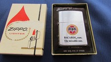 VINTAGE 1974 BACARDI RUM ADVERTISING ZIPPO LIGHTER IN BOX picture
