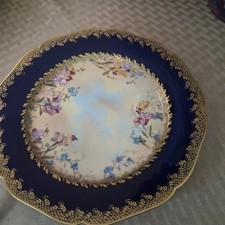 Antique Haviland Limoges Cobalt Blue/Gold Gilding Cabinet Plate. 1887-1890 picture