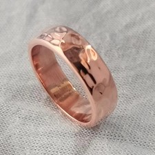 Hammered Solid Copper Ring – Minimalist Band Jewelry picture
