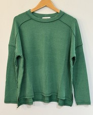 NWT Green Zenana Raised Rib Long Sleeve Top Style #RTL-8452A - S/M or L/XL picture