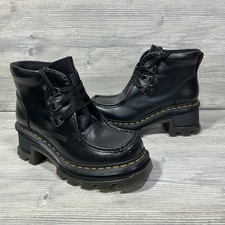 Dr Doc Martens Corran Womens 3-Eye Leather Chunky Boots Black Wednesday US 9 NEW picture