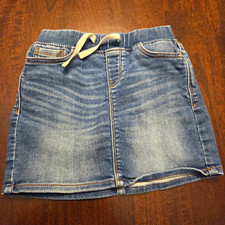 Gap Kids Girls Blue Denim Pull-On Mini Skirt Elastic Waist Pockets Size S picture